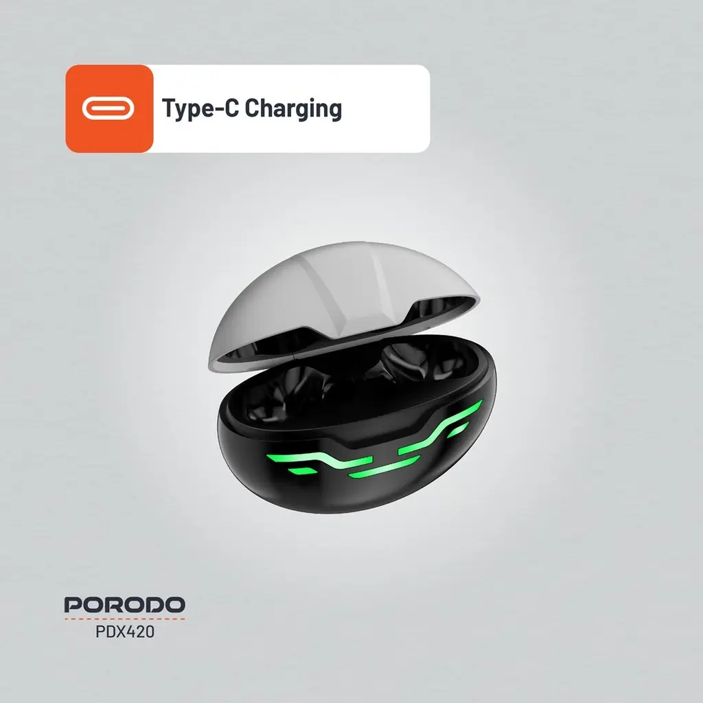 Porodo Gaming Ultra Low-Latency Gaming Earbuds - Black (6).webp