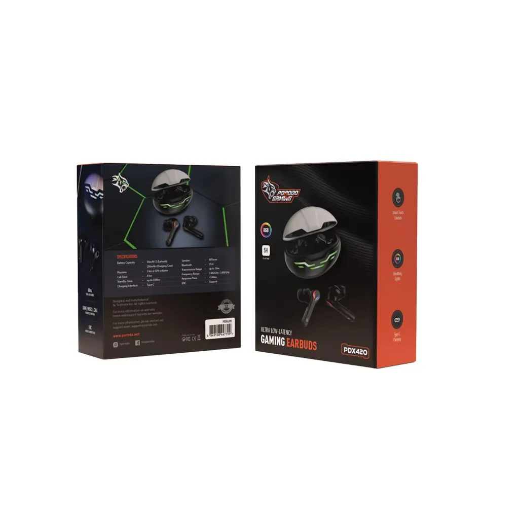 Porodo Gaming Ultra Low-Latency Gaming Earbuds - Black.webp