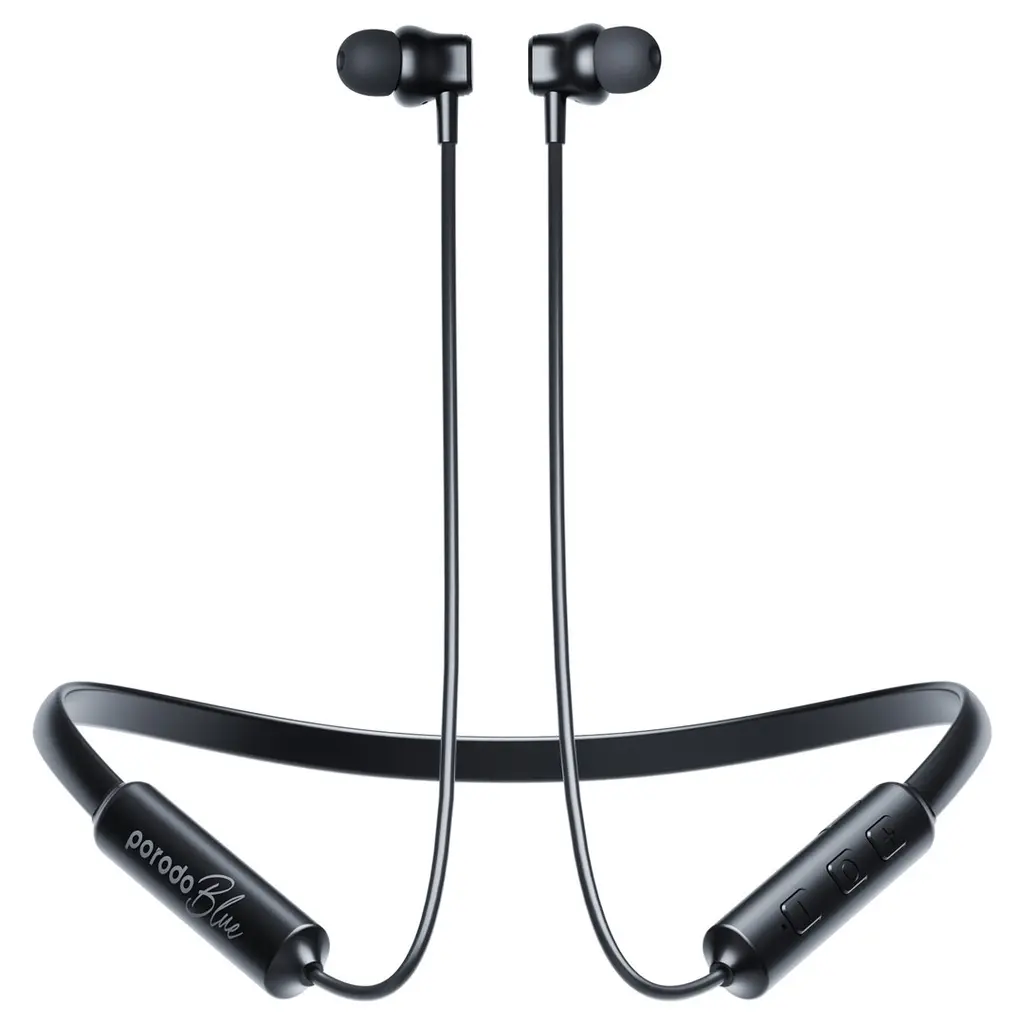 Porodo Blue ENC Neckband In-Ear Earphones - Black.webp