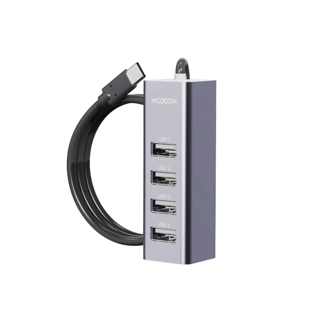 Moxom High-Speed 4-in-1 USB 2.0 Hub (Type-C)