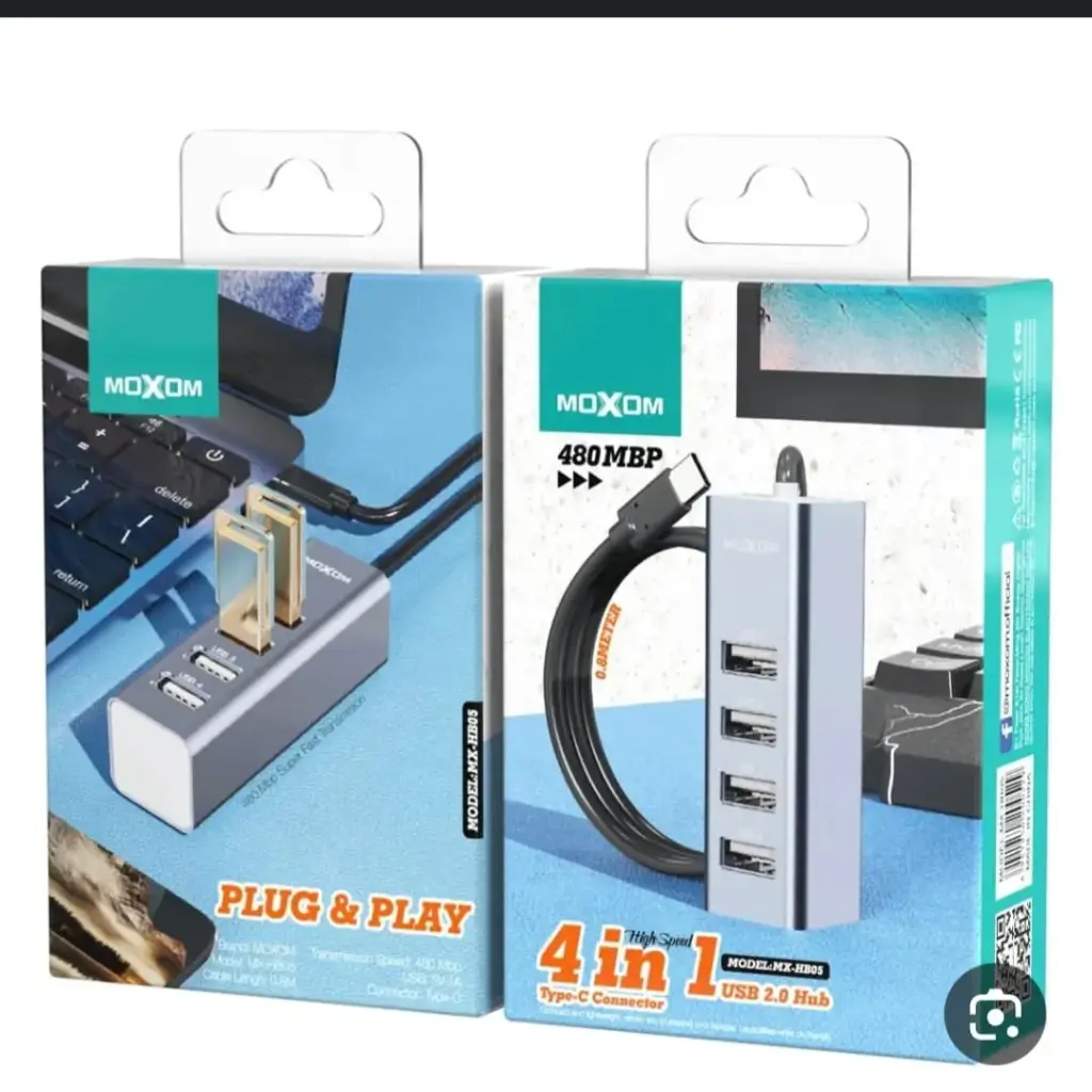 Moxom Type C Connector 4in 1USB 2.0Hub