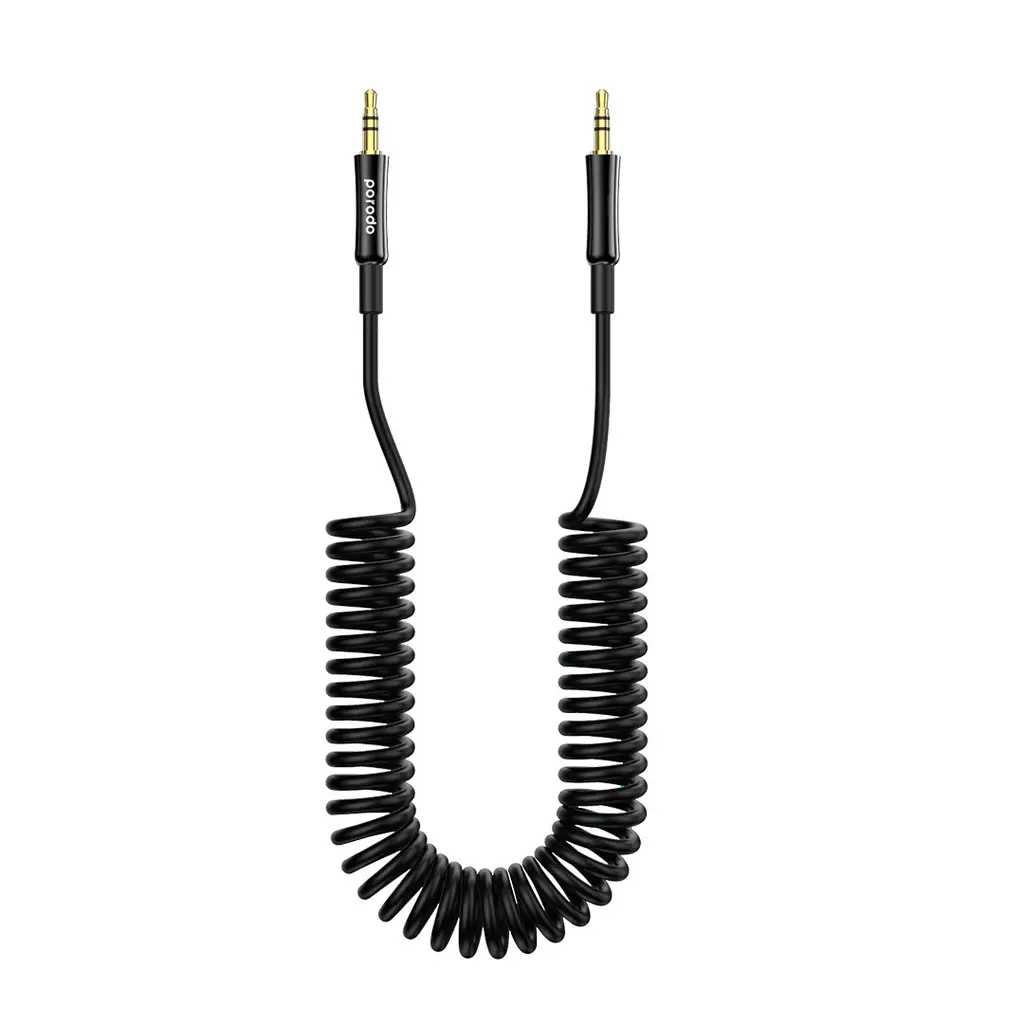 PORODO 3.5MM AUX Coiled Audio Cable 1.2M