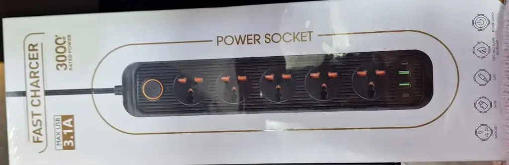 Fast Charger MAX 3000W Power Strip – 3.1A USB Smart Power Socket