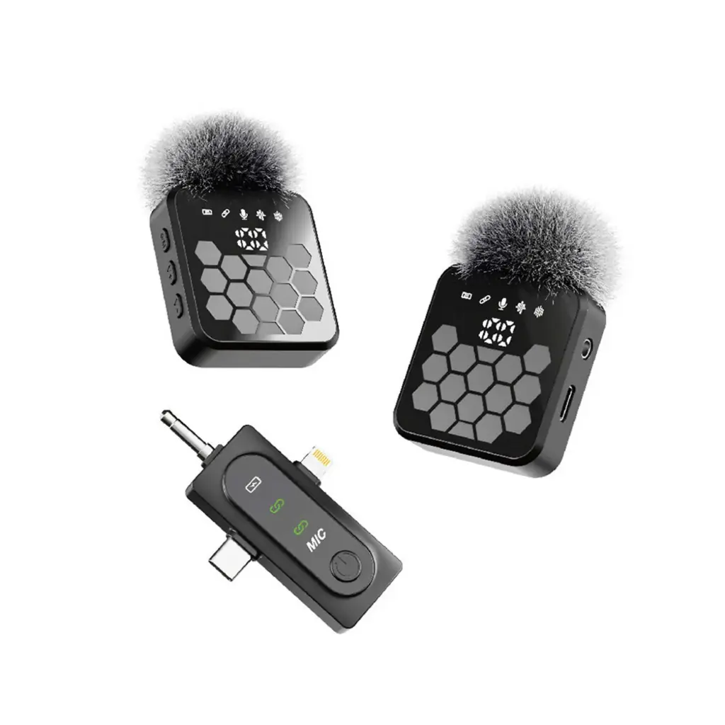 MOXOM Dual Wireless Microphone | Two-Person Clip-On Mic