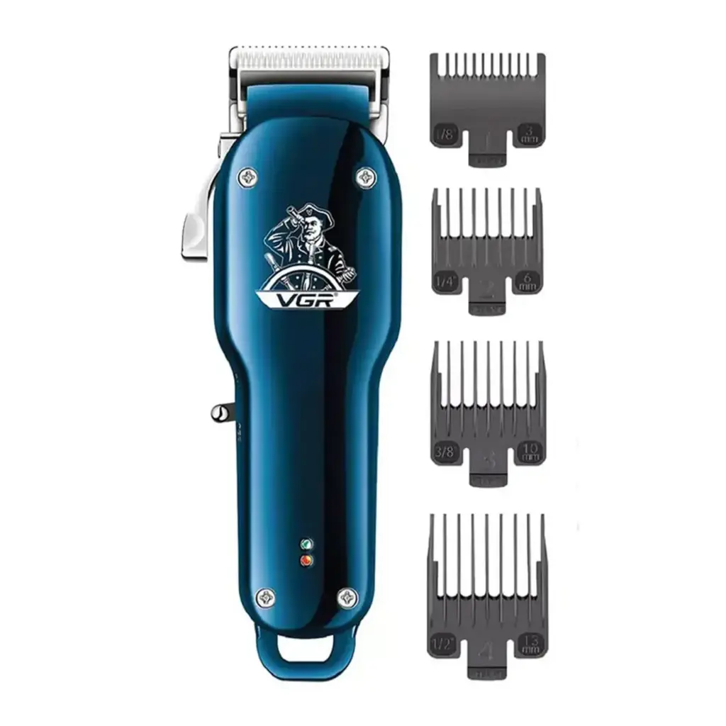VGR V-679 Professional Hair Clipper & Trimmer – Adjustable Barber Hair Cutting Machine with 4 Guide Combs