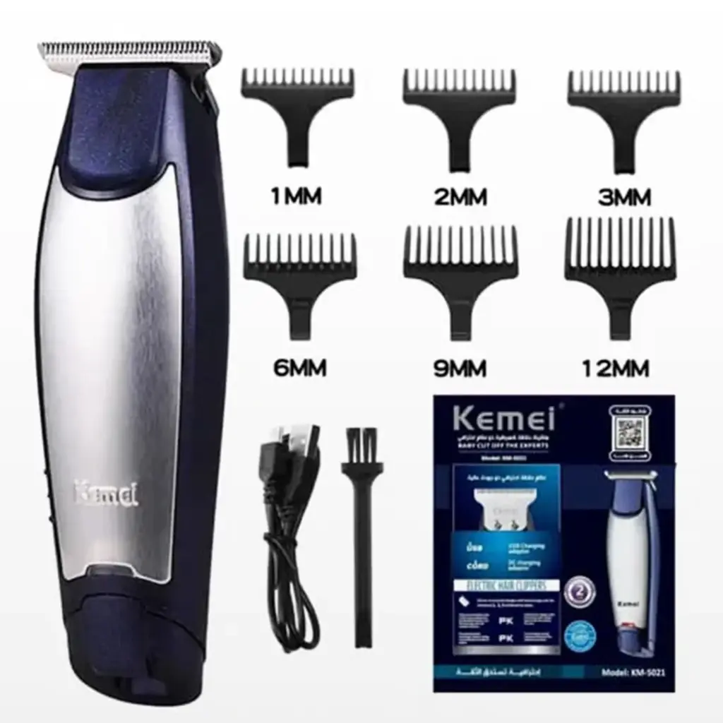 Kemei KM-5021 Professional Hair Clipper & Beard Trimmer – Rechargeable Grooming Machine