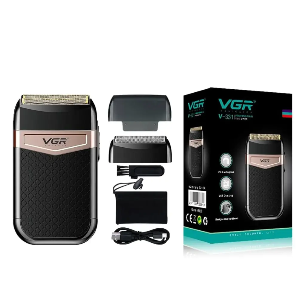 VGR V-331 Professional Foil Shaver – Rechargeable Double-Foil Beard & Head Shaver