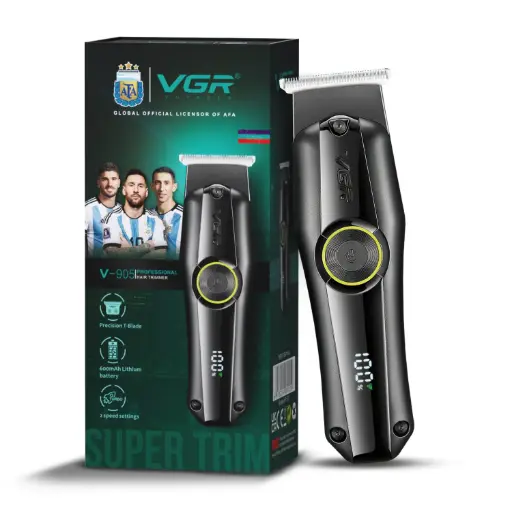 VGR V-905 Professional Rechargeable Hair Clipper- Cordless Hair Trimmer with 3 Guide Combs & LED Disblay
