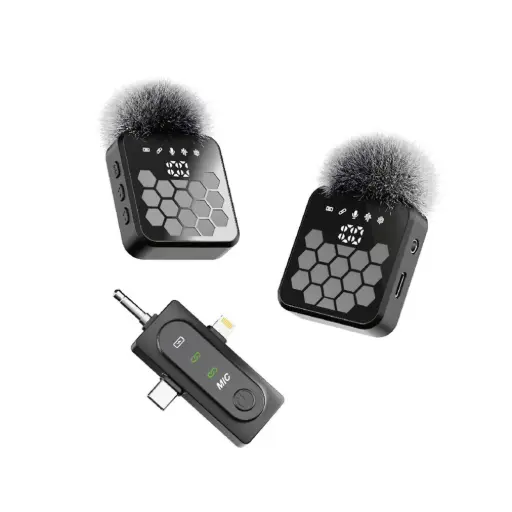 MOXOM Dual Wireless Microphone | Two-Person Clip-On Mic