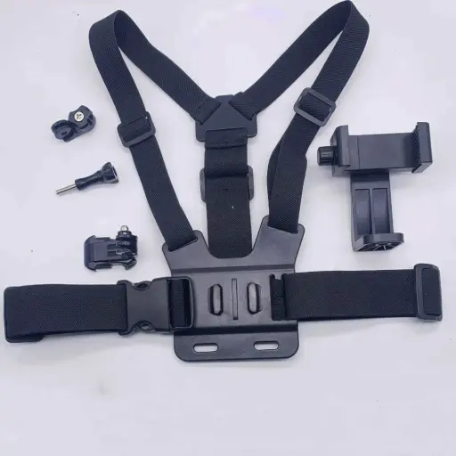 Adjustable Chest Mount Harness for GoPro & Action Cameras – Hands-Free Body Strap with Multiple Mounting Accessories
