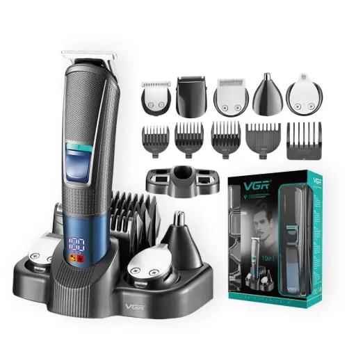 [DDPA.] VGR V-108 Professional 10-in-1 Rechargeable Grooming Kit – Hair Clipper, Beard Trimmer & Shaver Set